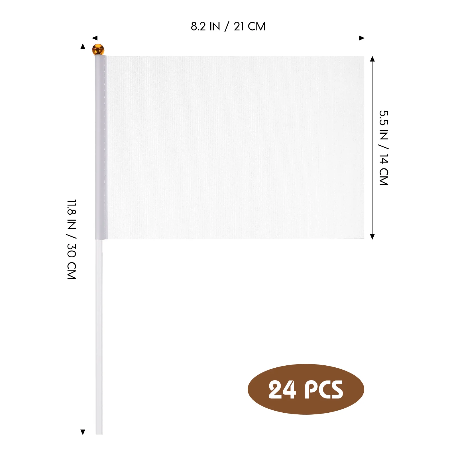 24 Pcs Polyester Flags Hand Held Mini Marking Blank Souvenirs Landscape Yard Referee Banner Cheering Team Sports