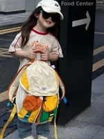 Color Blo Large Capaci Bapa for Primary And Kindergarten Students ex Faionable Double oulder Bag