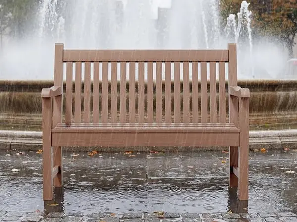 Side view of bench