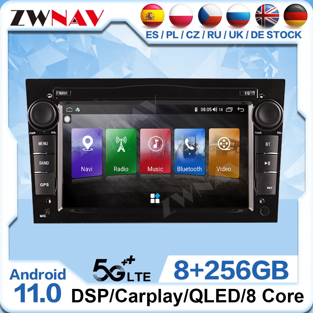 

For Opel Universal Machine GPS Android 11 Screen Radio Audio Stereo Auto Automotive Car Multimedia Player Carplay DSP Head Unit