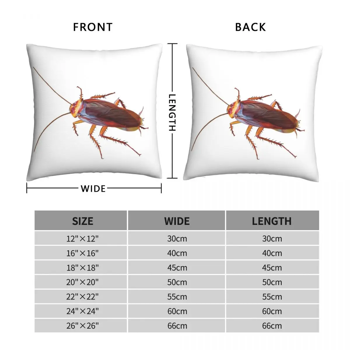 Giant Roach Pillows (4 SIZES) - 22 / 55 cm