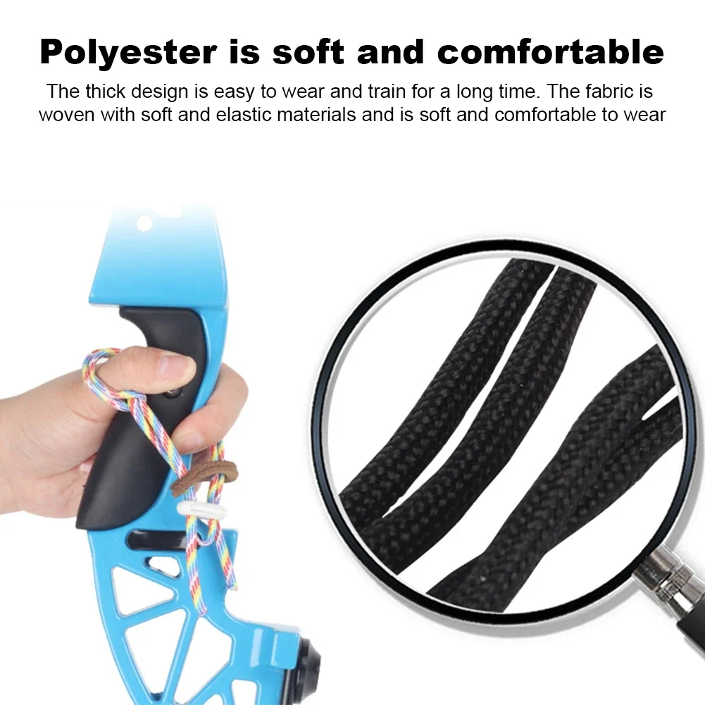 Archery Finger Sling Soft Archery Fingersling Adjustable Archery Sling Elastic Archery Finger Sling Hunting Shooting Accessory