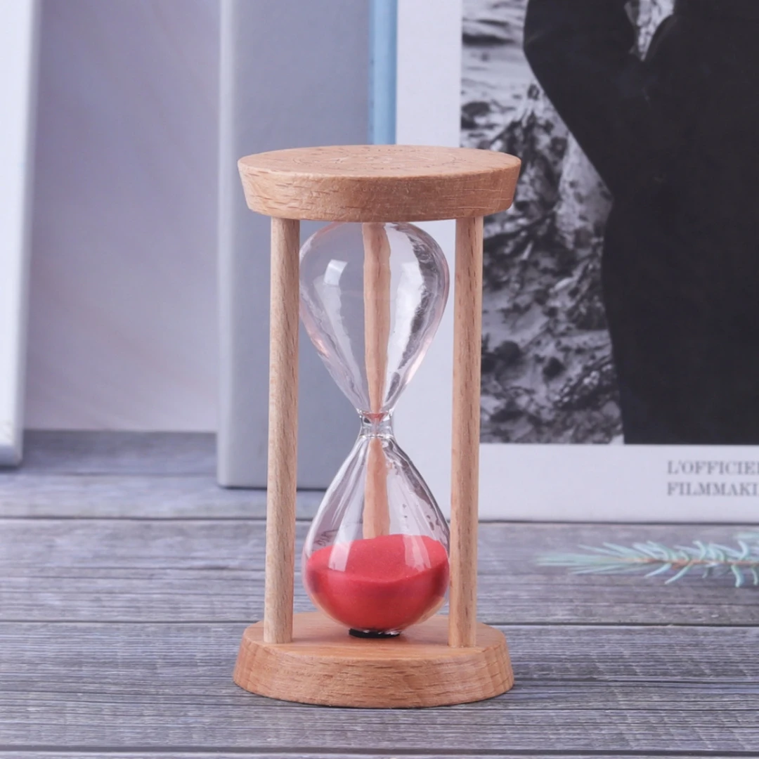 3/5 Minutes Mini Wooden Hourglass Desktop Decoration Office Accessories Sand Clock Creative Kitchen Timers Sandglass Art Gifts