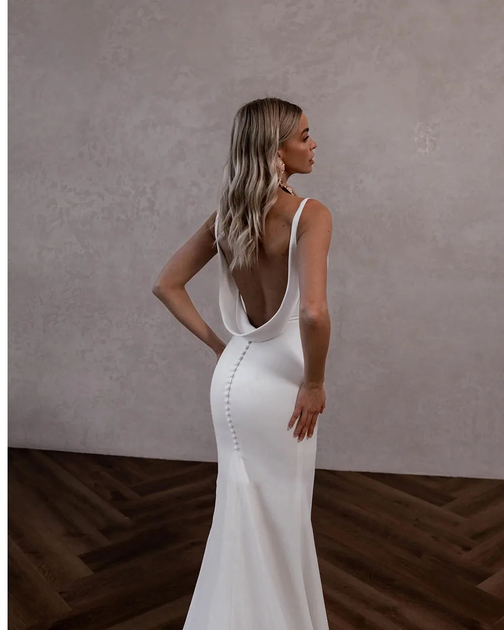 Mermaid Wedding Dresses Sexy Backless V neck Customized Formal Bride Bridal Gown Women Evening Wedding Gown vestidos de novia 6