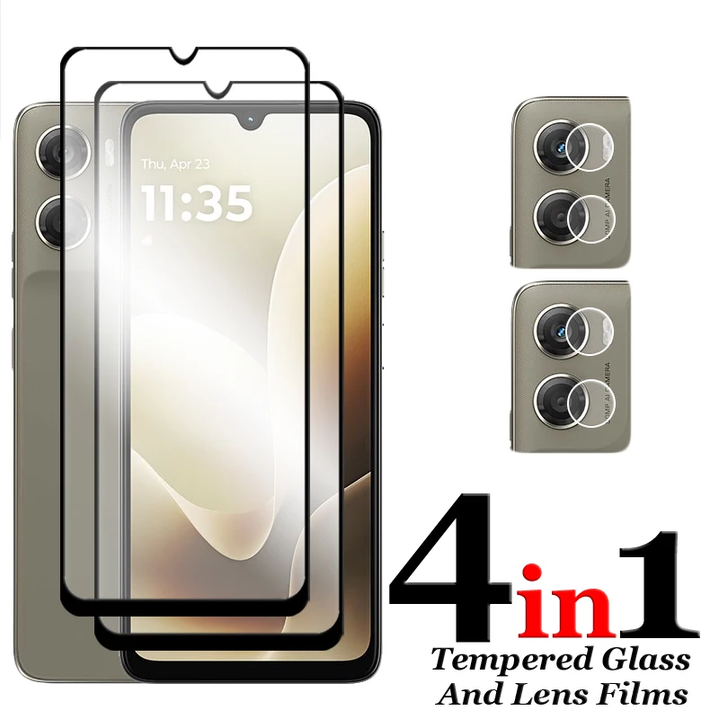 Premium 2.5D Full Cover Tempered Glass Screen Protector with Lens Film