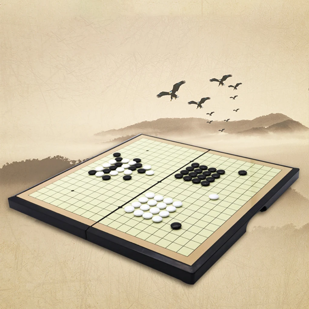 접이식 Weiqi 아크릴 체스 게임 세트, 블랙 화이트 체스 맨, 어린이 퍼즐, 체스 보드 게임 장난감 선물, 새로운 마그네틱 고 게임