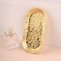 Gold Jewelry Display Plate Stainless Steel Oval Tray Necklace Earrings Palette Holder Dish Ring Home Decoration Organizer 1