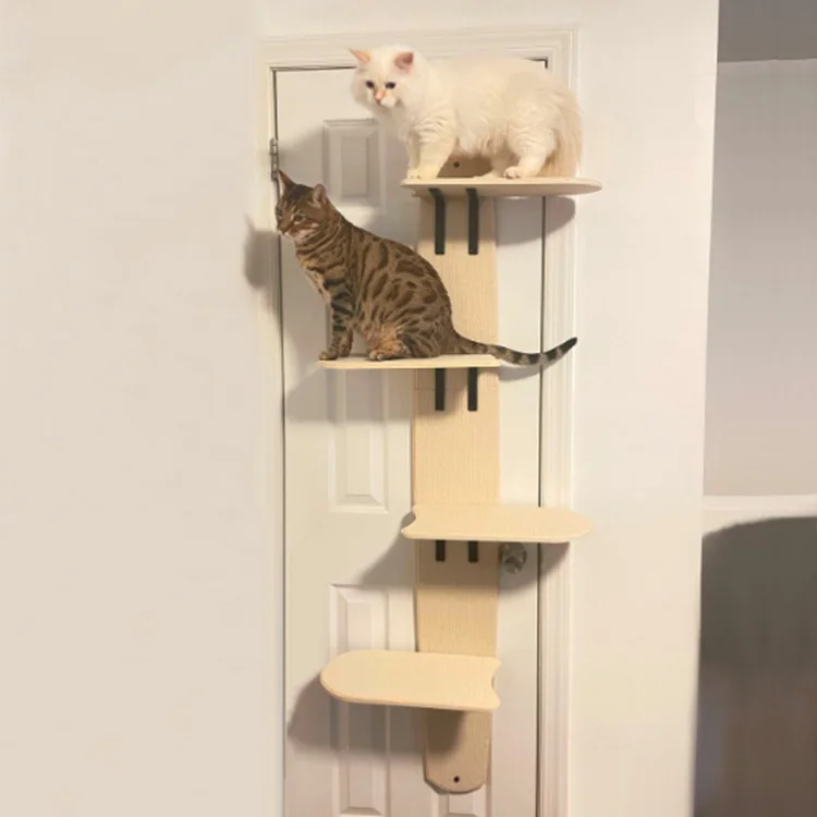 

MewooFun Cat Tree Tower With Carpeted Platform For Indoor Cats 4-levels Versatile Cat Climber Shelves Door Mounted Vertical