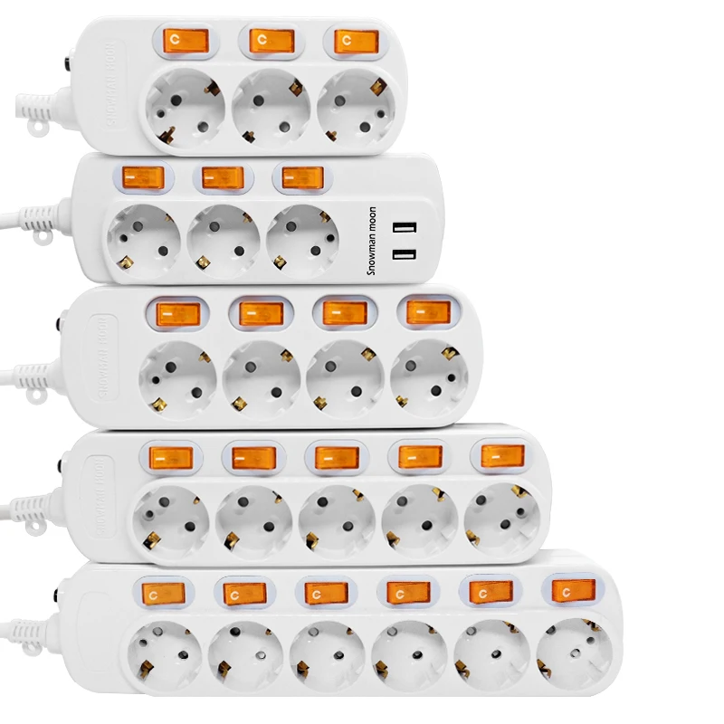 Power Strip 4 Socket Switch 16A with Grounding 3500W Surge Protector 1.5/2.5 meters Extension cord power strip electrical socket power socket power cord wall socket extender