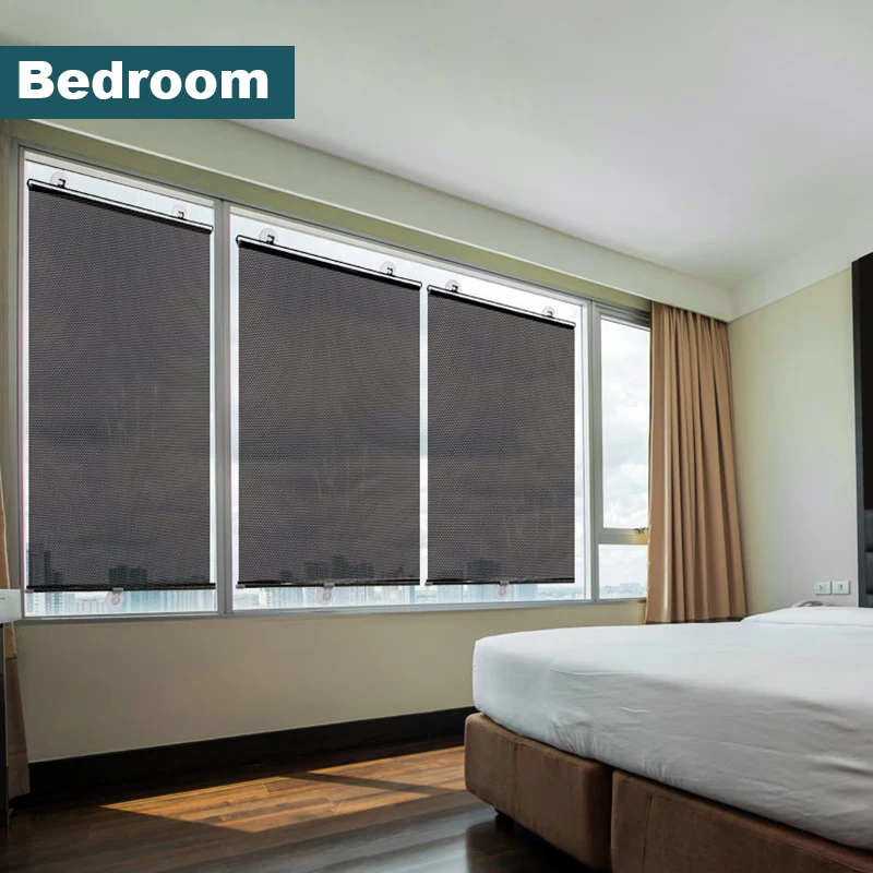 Suction Cup Roller Blinds Sunshade Car Bedroom Kitchen Balconies Sun-shading Nail-free Blackout Blind Window Shades for Home roller blinds