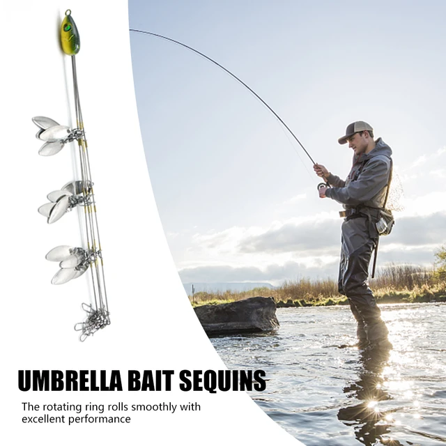 30g Artificial Umbrella Alabama Rig Swivel Spinner 5 Arms Alabama Umbrella  Stainless Steel 12 Bladed for River Pond Tackle Tools