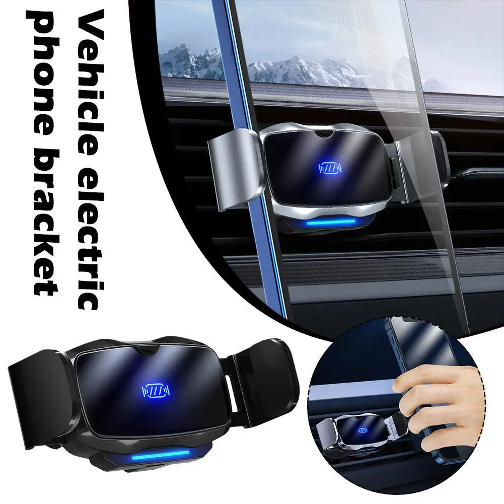 Vehicle Mounted Electric Support Metal Induction Automatic Opening Closing For Car Air Vent 360º Clip Car Mobile Phone Hold K4C4