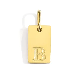 Gold Color Polished Stainless Steel Square Pendant for DIY Jewelry and Accessories (B)