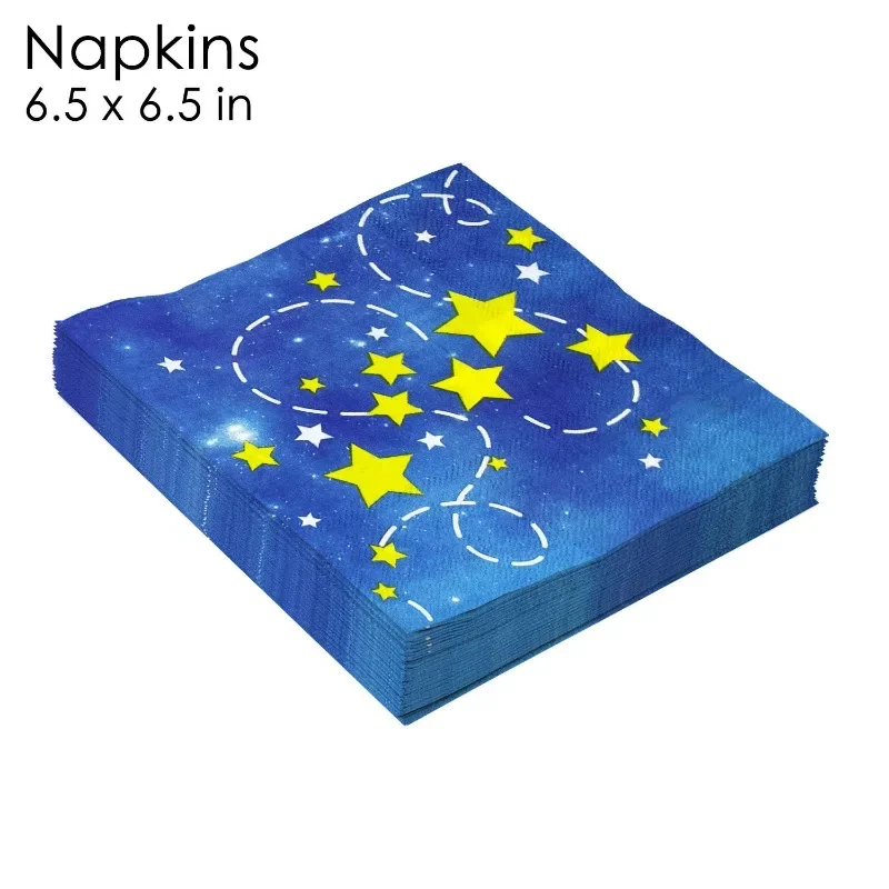 20pcs/Pac 33*33cm Blue Sky Yellow Stars Children's Birthday Party Decorative Paper Napkin Disposable Paper Placemats