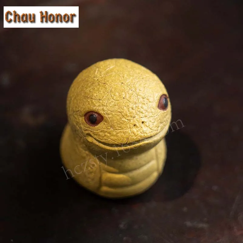 Chinese Purple Clay Tea Pet Zodiac Snake Baby Tea Figurine Ornaments Handmade Sculpture Crafts Chinese Tea Set Decor Accessories