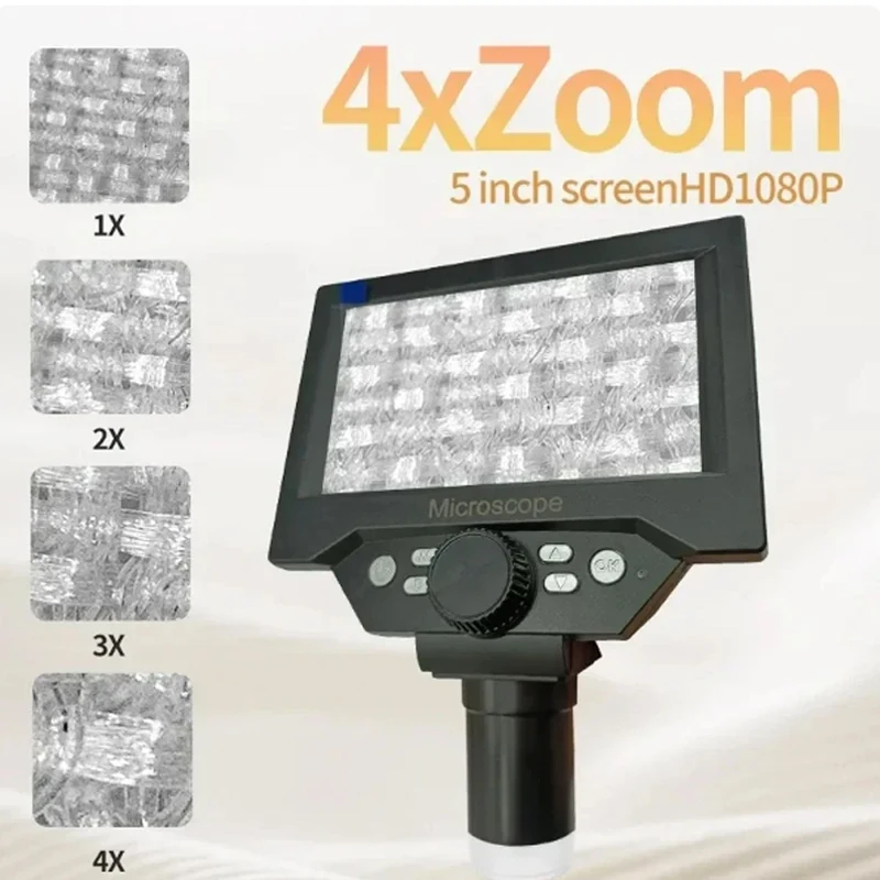 5.5inch LCD Digital Microscope 1000X 1080P Coin Microscope Magnifier with Stand Microscope For Electronics Repair Soldering 5