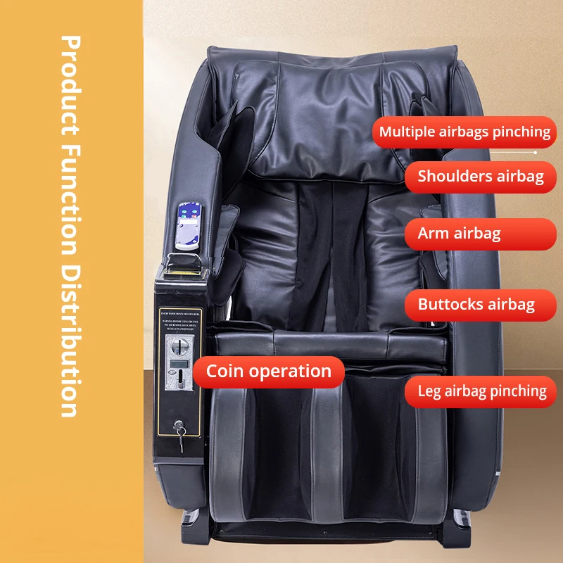 Commercial Shared Coin-operated Massage Chair Coin Banknote Fully Automatic Zero Gravity Fixed Roller Massage Chair 5