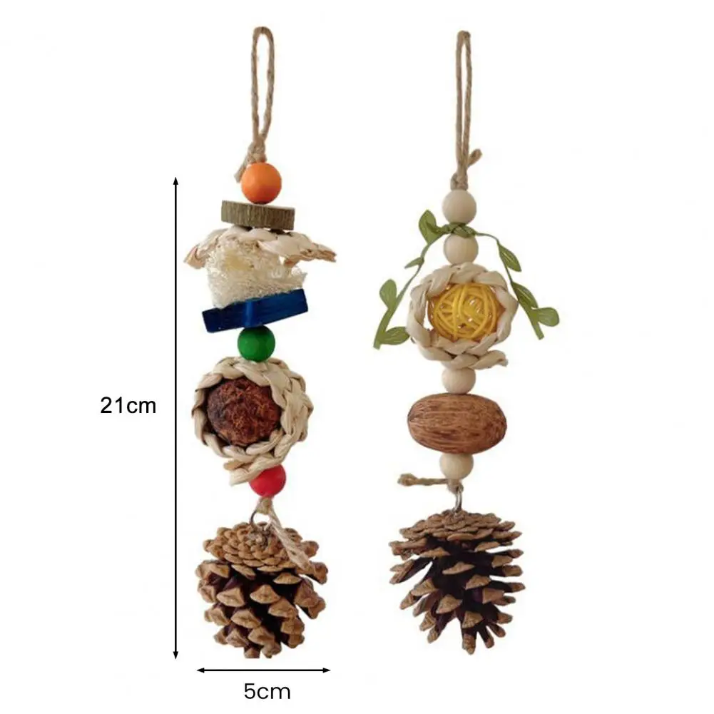 

Practical Natural Hook Bird Parrot Rattan Balls Toy Hanging Ornament Bird Supplies Bird Hanging Toy Bird Chew Toy