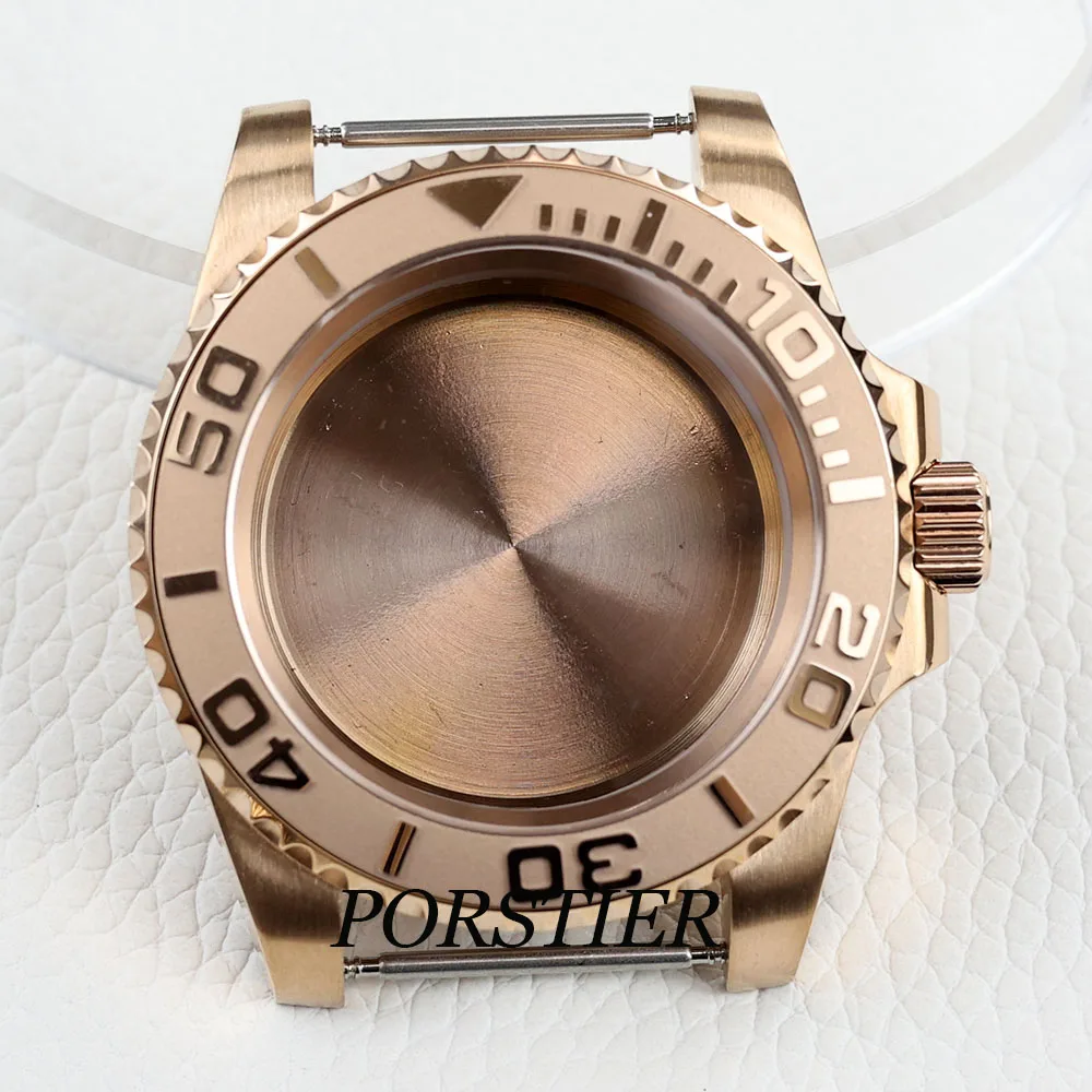 NH35 Case 40mm rose gold Sapphire Crystal Glass Waterproof for NH35 NH36 movement 28.5mm Dial Submariner GMT Yacht watch case