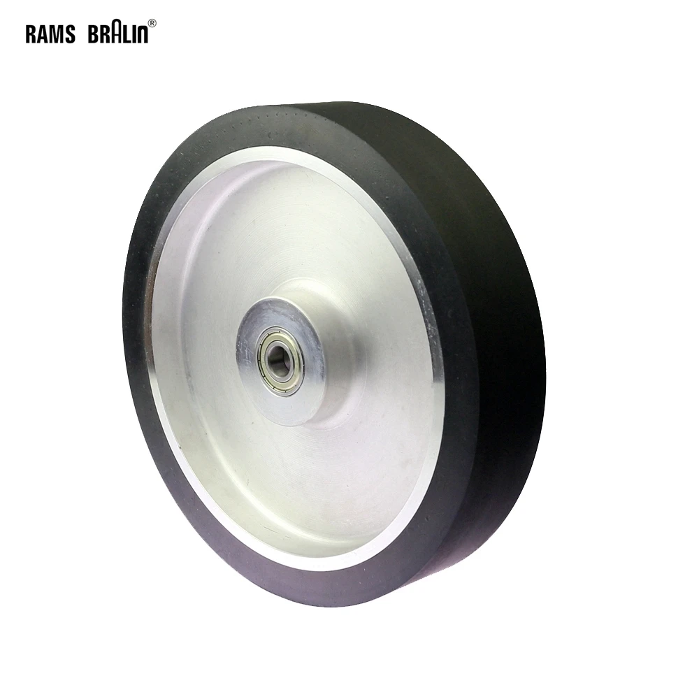 

250*50mm Belt Grinder Smooth Rubber Contact Wheel Abrasive Sanding Belt Set with Bearings Installed