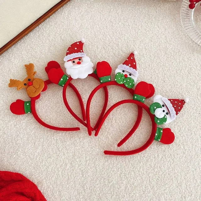 New Pet Cartoon Christmas Head Button Hair Band Party Gift Reindeer Antlers Snowman Sprung Headband Cat Dog Christmas Decoration 2