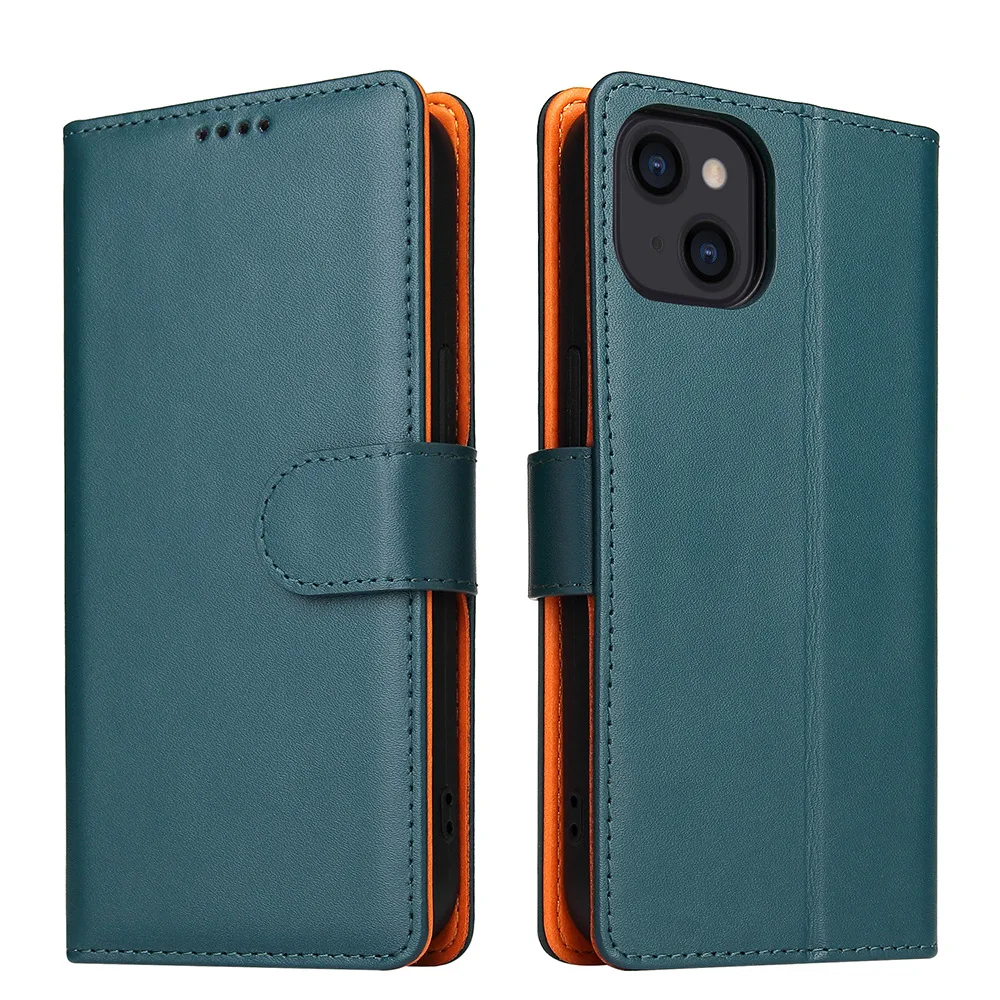 

Suitable for iPhone 14max Leather Case 13promax 12min Flip Card Xsmax Xs Xr Magnetic Buckle 11pro 8plus 7g Fall Protection Cover