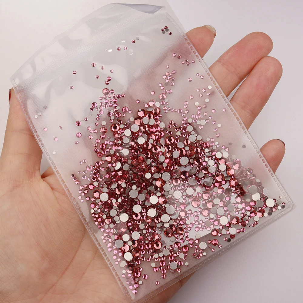 JIN 믹스 크기 SS3-SS16 라인 석 크리스탈 비 핫픽스 유리 Strass 플랫 백 DIY 장식 반짝이 돌 3D 네일 아트 액세서리