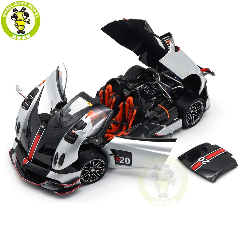 Pagani Huayra 1/18 Sport Vehicle Car Diecast Model Toy White&Black Display 