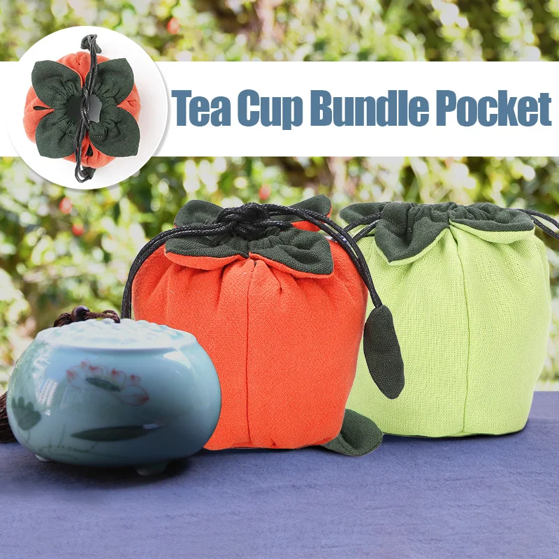 

1 Pcs Cotton Linen Tea Cup Storage Bag Drawstring Bag Travel Tea Set Teapot Teacup Cloth Storage Bags Tea Ceremony Accessories