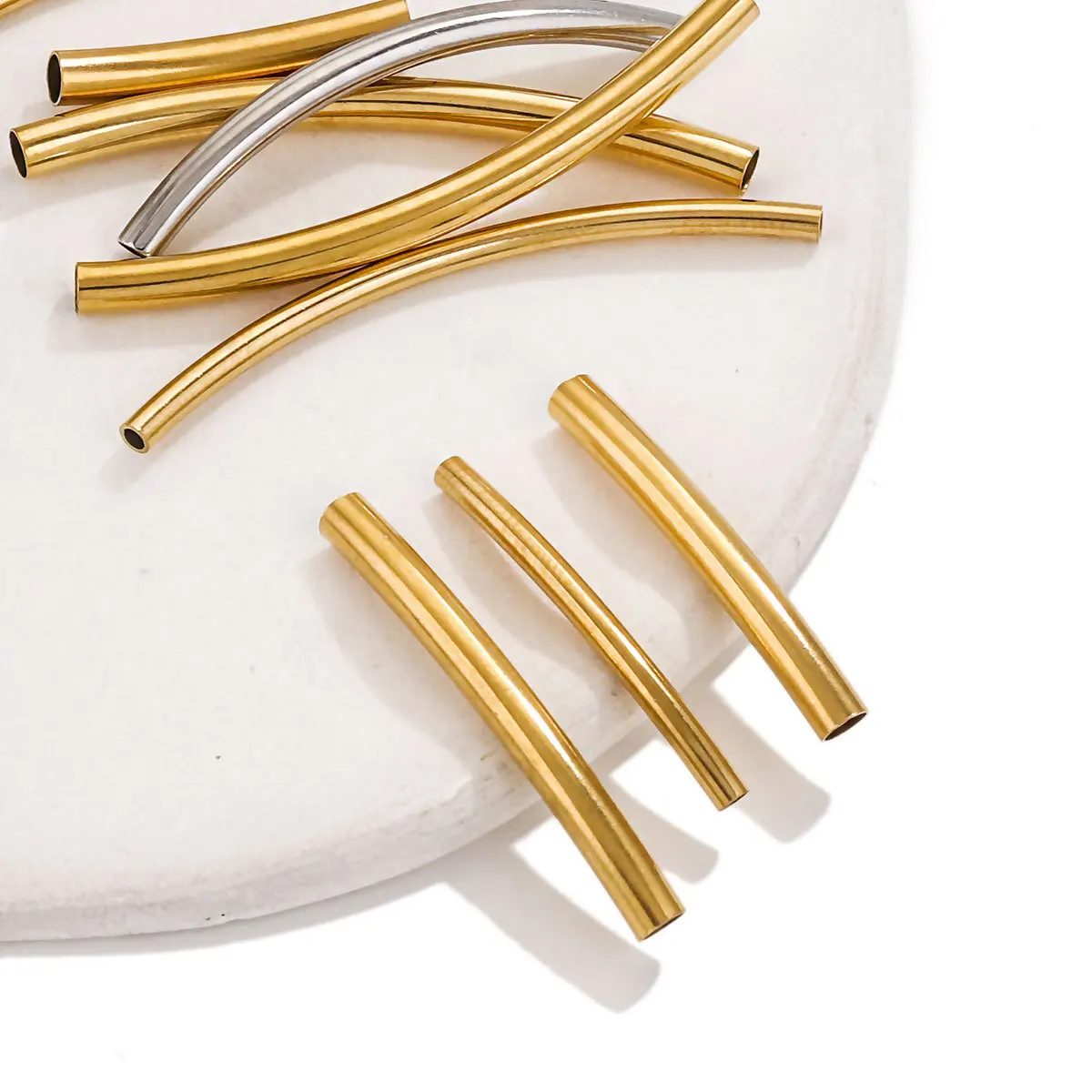 Curve Tube Spacer Beads Connectors for DIY Jewelry Making Bracelet Necklace Accessories 3