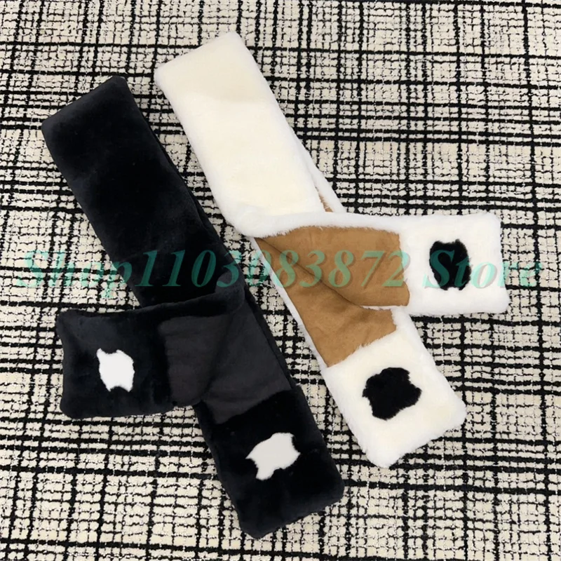 

Winter Fur Ski Scarf 918348/50/51 Fashion Luxry Wear Design Women White Color Scarves & Glove Desigual Neckerchief High Quality