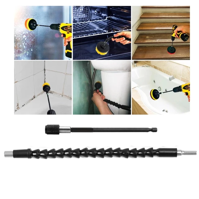 UNTIOR – ensemble de fixation de brosse pour perceuse électrique, brosse à récurer électrique, polisseuse de voiture, Kit de nettoyage de cuisine et de salle de bains, outils de nettoyage de toilettes 4