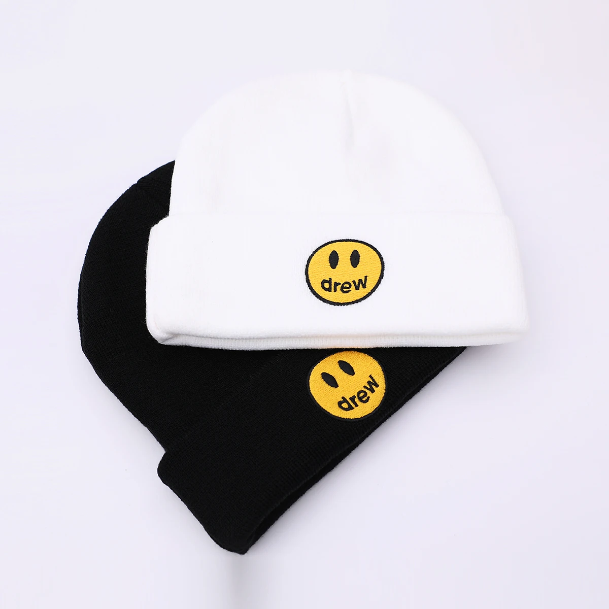 Drew Knitted Hat Smiley Smile Face 