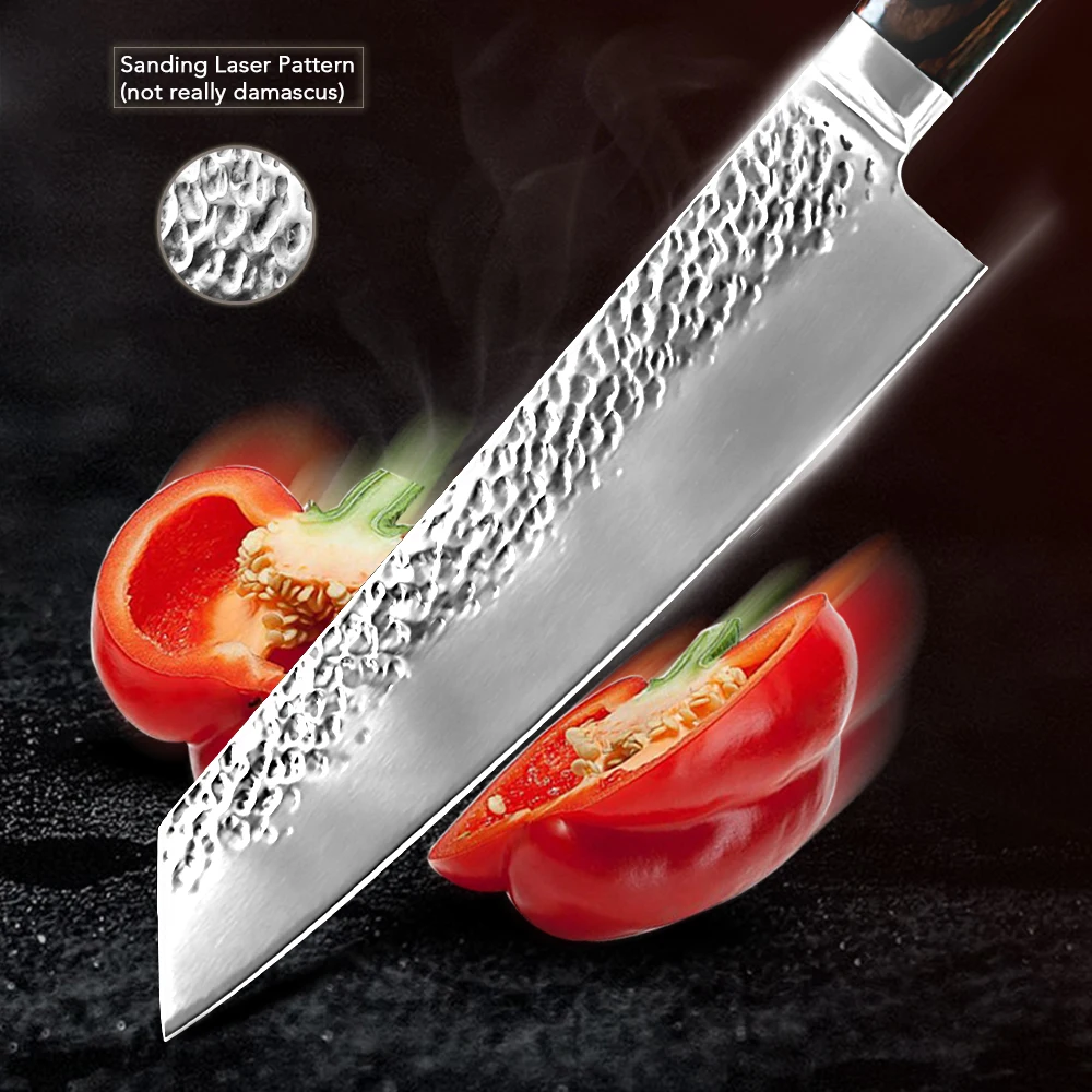 Kitchen Knives Set 1-6pcs japanese Stainless Steel 7CR17 440C Sharp Santoku Kiritsuke Utility Paring Chef Knife Wooden Handle - 4
