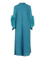 LANMREM Maxi Pleated Dress Round Neck Spliced Fungus Full Sleeve Dresses For Women 2025 New Spring Clothing 2Qa1331 - Image 5