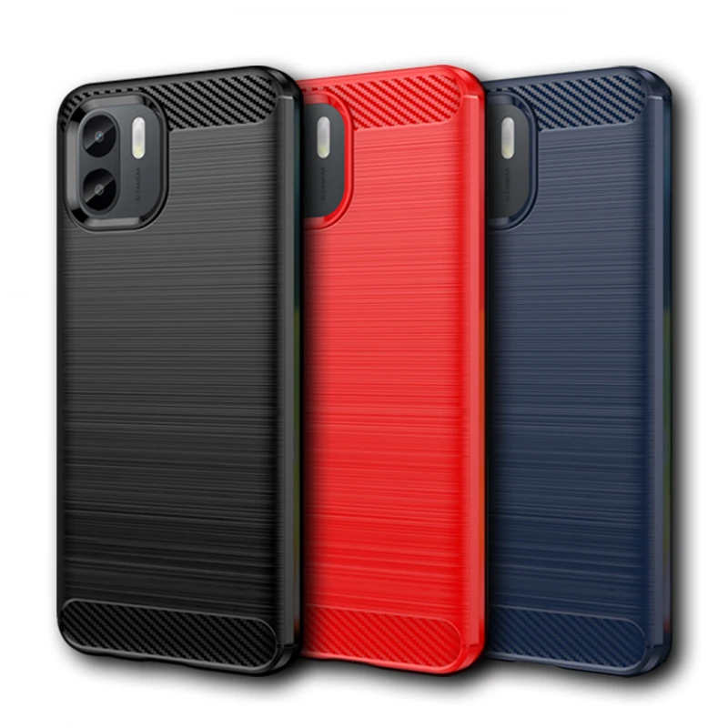 

Чехол для Redmi A1, чехол для Xiaomi Redmi A1, чехол 6,52 дюйма из углеродного волокна, противоударный мягкий силиконовый защитный бампер из ТПУ для Redmi A1