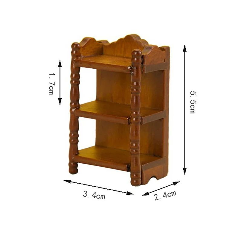 

1Pc 1:12 Dollhouse Miniature Wooden Bedside Storage Shelf Stand Model Toy for Kids Dollhouse Decoration Furniture Accessories