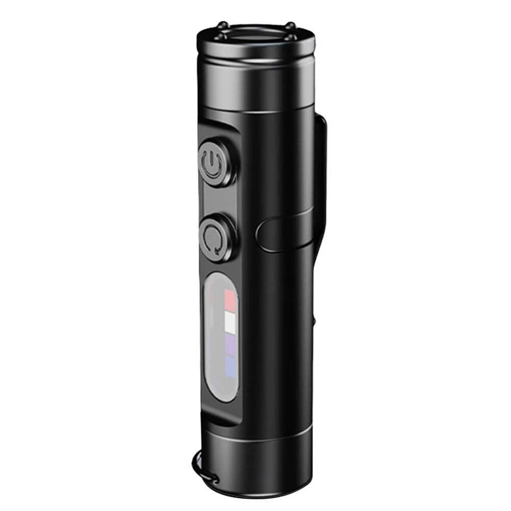 LED Tactical Flashlight with Hat Clip Super Bright Flashlight for Hiking (Black)