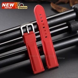 Enhanced Waterproof Sports Silicone Watch Band Strap, Universal Fit - 22mm (Red)