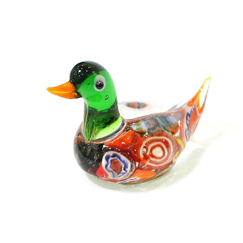 Murano Glass Duck Figurine Craft Ornaments Cute Animal Small