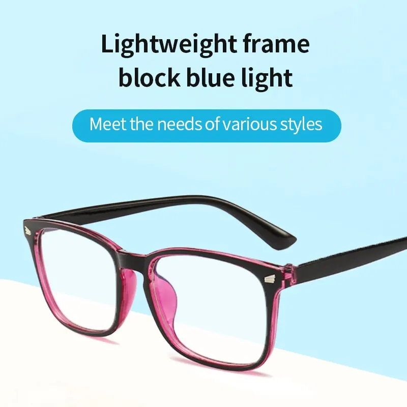 Eyeglasses Frames Eye Protection Glasses Frame Classic Casual Plain Glasses Anti Blue Light Retro Mirror without Degrees