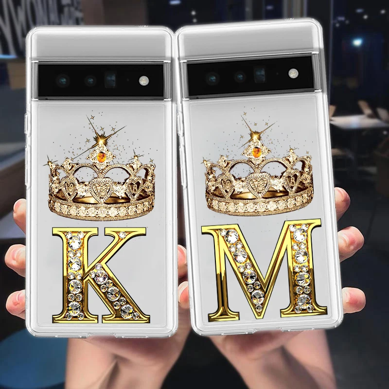 Elegant Diamond Crown Letter Soft TPU Phone Case Cover