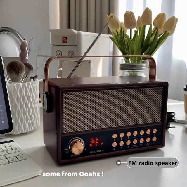 Caixa De Som Home Retro Radio Wooden Bluetooth Audio Home Vintage Computer  Speaker Fm Full Band Radio Supports Usb / Aux - Speakers - AliExpress