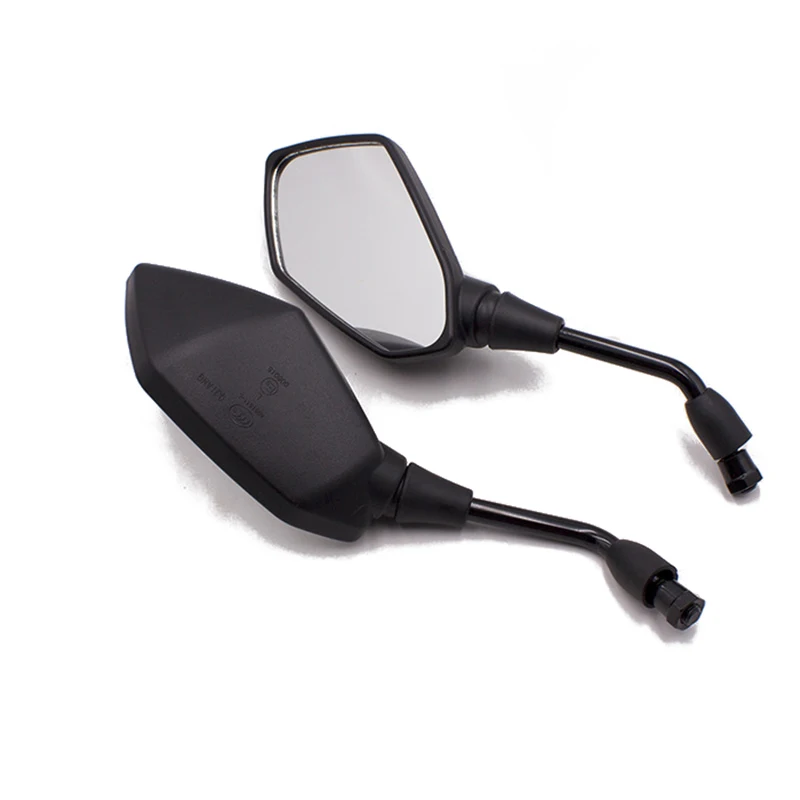 Wow Specchietti Moto Angolati Neri Retrovisore Laterale Universale 10Mm Thread Street Bike Chopper Cruiser Bobber Coppia Per Kawasaki Hon