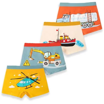 4 pezzi di cotone di alta qualità per ragazzi boxer modello auto moda intimo per bambini comode mutandine inferiori traspiranti per bambini 1