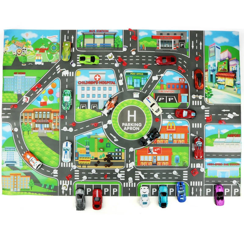 Tappeto gioco bambini con strada tappeto educativo per auto_voghion.com