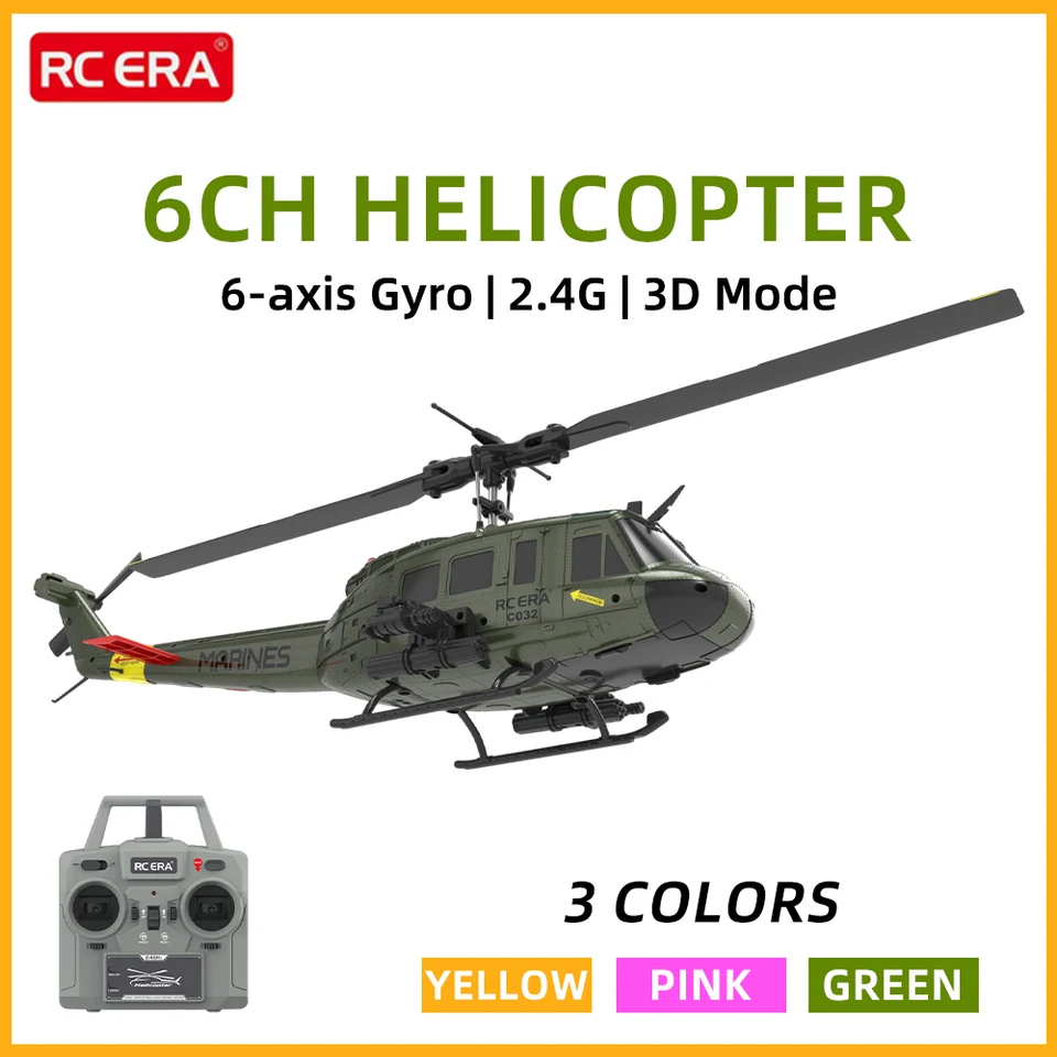RC ERA RC ヘリコプター C032 1:48 ヒューヘリコプター UH-1 6 軸