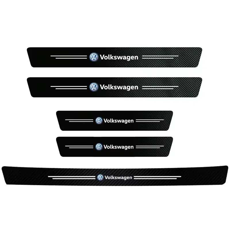Premium Carbon Fiber Car Door Sill Scuff Plate Decor Stickers, Multiple Pack Options Available