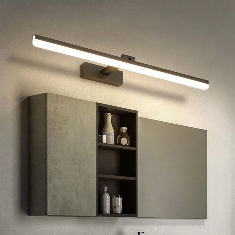 Modern Wall Lamp Led mirror light bathroom Wall Light waterproof Cosmetic Mirror Lamp Gold Black lights rotate up and down