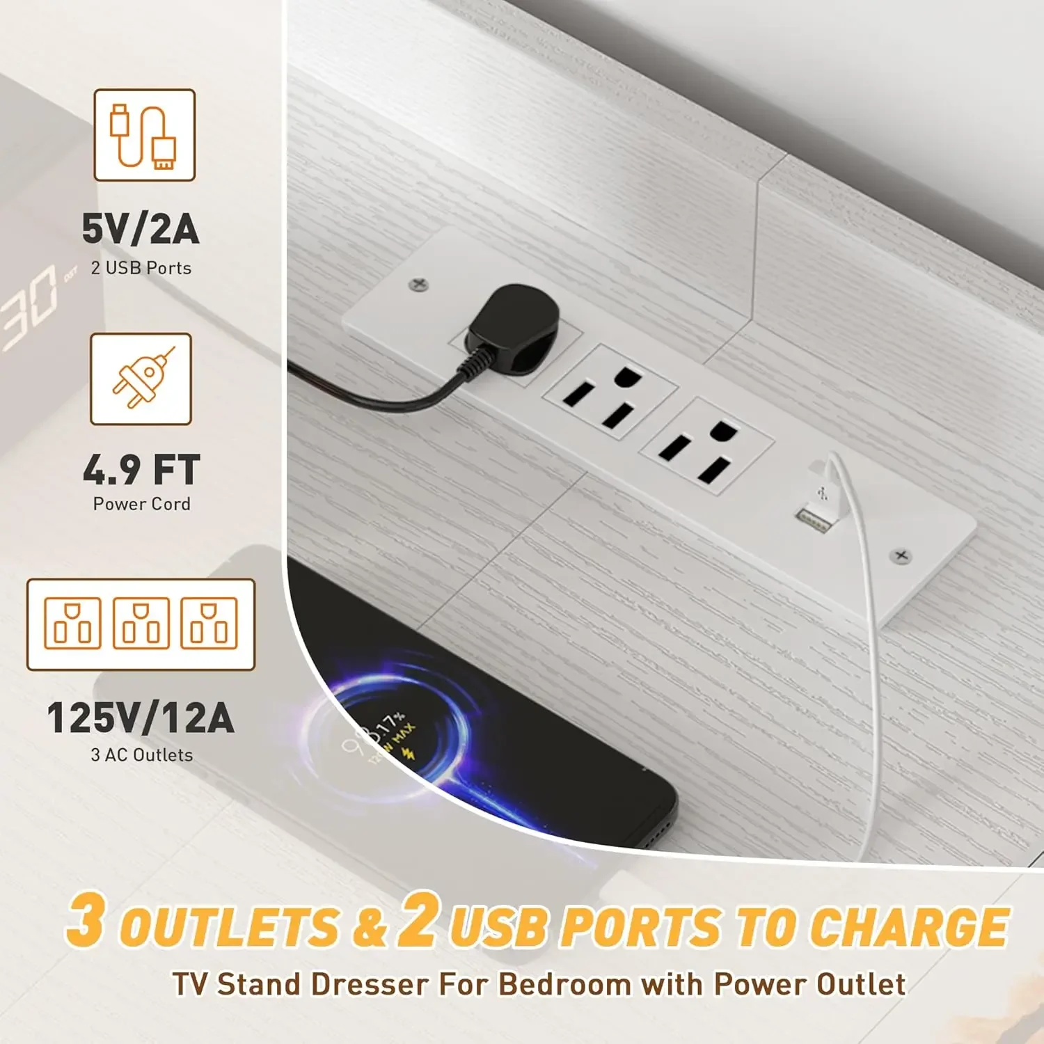 11-Drawer LED TV Dresser 6